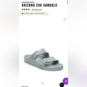 New NIB Birkenstock Arizona Eva sandals sage green 8-8.5 or 39
